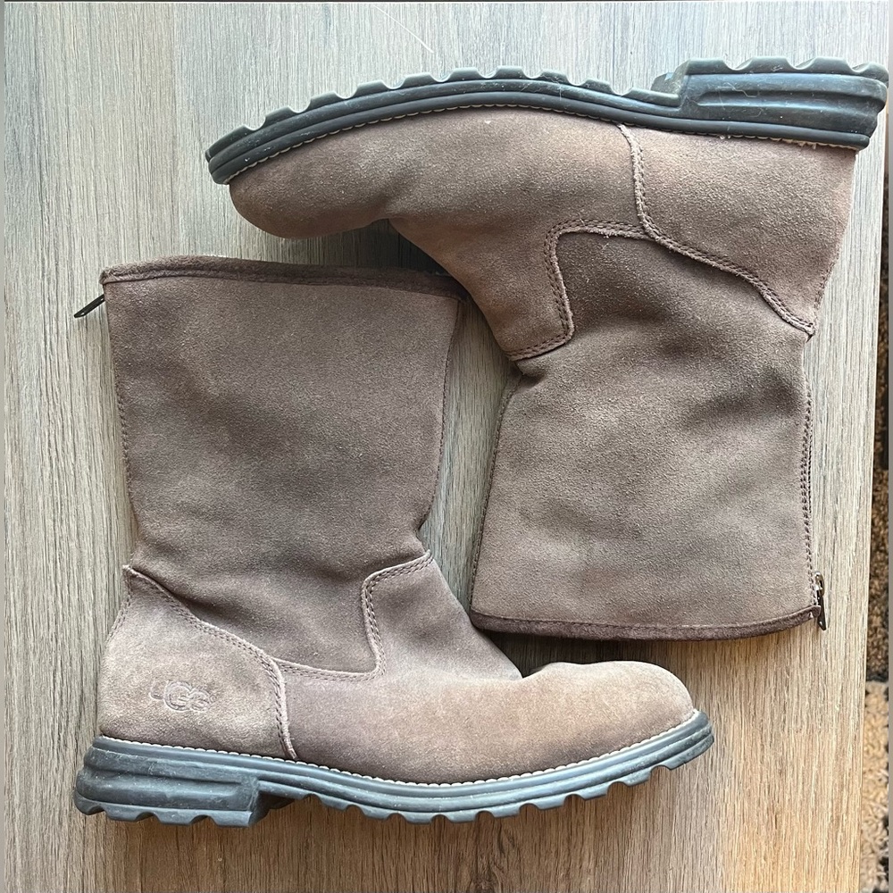 Ugg Langley Waterproof Suede Sheepskin Snow Women's Boots Brown Size 9